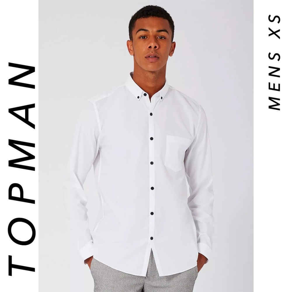 Topman White Slim Button Down Smart Shirt